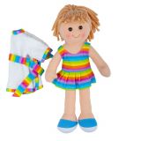 Dřevěné hračky Bigjigs Toys Látková panenka Michelle 34 cm