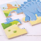 Dřevěné hračky Bigjigs Toys Puzzle 3v1 dinosauři