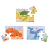 Dřevěné hračky Bigjigs Toys Puzzle 3v1 mořská zvířátka