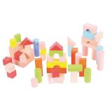 Dřevěné hračky Bigjigs Baby Barevné kostky v kyblíku 50 ks Bigjigs Toys