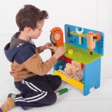 Dřevěné hračky Bigjigs Toys Pracovní ponk modrý