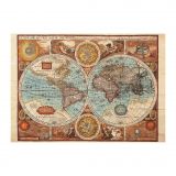 Dřevěné hračky Dino Puzzle Mapa světa z roku 1626 - 500 dílků