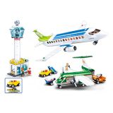 Dřevěné hračky Sluban Letiště M38-B0930 Letiště s dvěma letadly