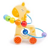 Dřevěné hračky Bigjigs Baby Labyrint na kolečkách žirafa Bigjigs Toys