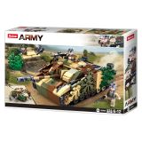 Dřevěné hračky Sluban Army N38-B0858 Maskovaný obrněný tank