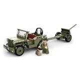 Dřevěné hračky Sluban Army WW2 M38-B0853 Spojenecký džíp a protiletadlové dělo