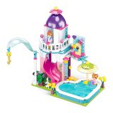 Dřevěné hračky Sluban Girls Dream M38-B0971 Domek se skluzavkou do bazénu