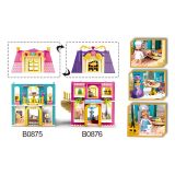 Dřevěné hračky Sluban Girls Dream Village M38-B0875 Dvoupatrový dům s podkrovím