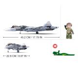 Dřevěné hračky Sluban Model Bricks M38-B0986 Proudový stíhací letoun Su-57 2 v 1