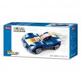 Dřevěné hračky Sluban Power Bricks M38-B0801D Natahovací auto modrý sporťák