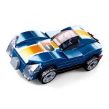 Dřevěné hračky Sluban Power Bricks M38-B0801D Natahovací auto modrý sporťák