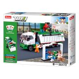 Dřevěné hračky Sluban Town M38-B0780 Popelářský recyklační vůz + hra s kartami