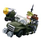 Dřevěné hračky Sluban WWII M38-B0678B 4into1 Hlídkový Jeep