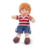 Dřevěné hračky Bigjigs Toys Látková panenka Harry 28 cm