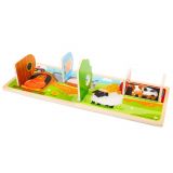 Dřevěné hračky Bigjigs Toys Senzorické puzzle farma