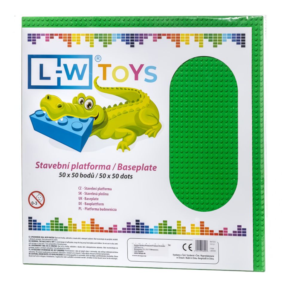 Dřevěné hračky L-W Toys Velká podložka na stavění 50x50 zelená
