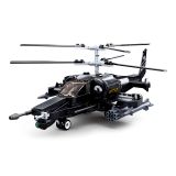 Dřevěné hračky Sluban Model Bricks M38-B0752 Bojový vrtulník Ka-50 Black Shark