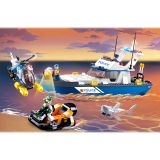 Dřevěné hračky Sluban Policie M38-B0657 Loď, vrtulník a zloděj v člunu