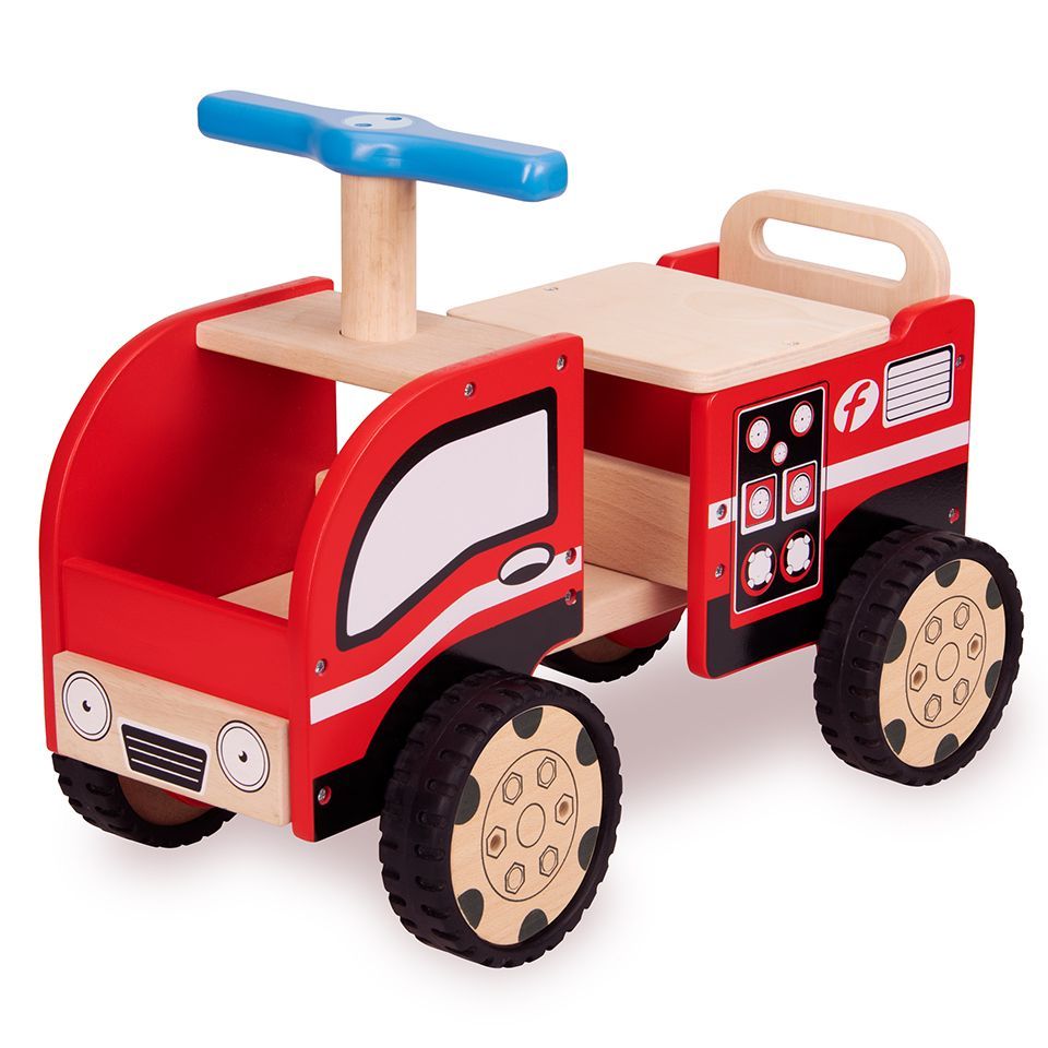 Dřevěné hračky Wonderworld Odrážedlo hasičské auto