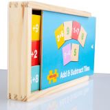 Dřevěné hračky Bigjigs Toys Sčítání a odčítání v krabičce
