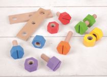 Dřevěné hračky Bigjigs Toys Dřevěný spojovací materiál v dóze