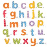 Dřevěné hračky Bigjigs Toys Magnetická barevná abeceda (malá písmena)