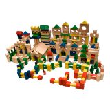 Dřevěné hračky EkoToys Dřevěné kostky barevné 500 ks