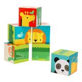 Dřevěné hračky Petit Collage Kostky divoká zvířata