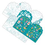 Dřevěné hračky Petit Collage Omalovánka se samolepkami mořské víly