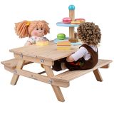 Dřevěné hračky Bigjigs Toys Dřevěná pikniková lavička pro panenky