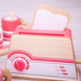 Dřevěné hračky Bigjigs Toys Dřevěný toaster růžový