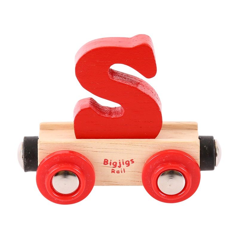 Dřevěné hračky Bigjigs Rail Vagónek dřevěné vláčkodráhy - Písmeno S