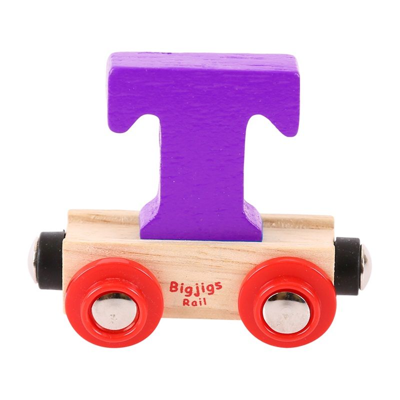 Dřevěné hračky Bigjigs Rail Vagónek dřevěné vláčkodráhy - Písmeno T