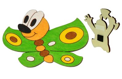 Dřevěné hračky DoDo Dřevěná dekorační magnetka motýl zelený