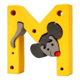 Dřevěné hračky Fauna Abeceda písmenko M myš