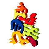 Dřevěné hračky Fauna Dřevěné vkládací puzzle z masivu velký kohout
