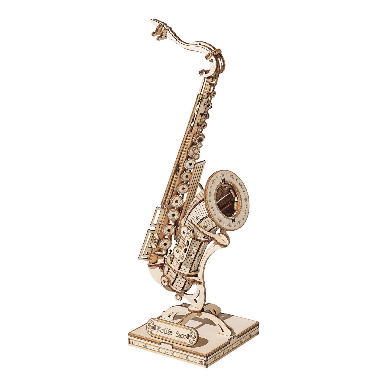 Dřevěné hračky RoboTime dřevěné 3D puzzle Saxofon