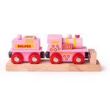 Dřevěné hračky Bigjigs Rail Růžová mašinka s tendrem