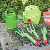 Dřevěné hračky Bigjigs Toys Zahradní set nářadí plastový zelený 3ks