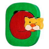 Dřevěné hračky Fauna Abeceda písmenko C kočka