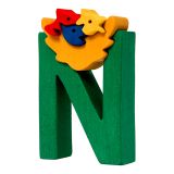 Dřevěné hračky Fauna Abeceda písmenko N hnízdo