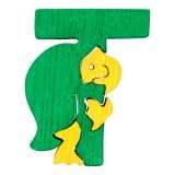 Dřevěné hračky Fauna Abeceda písmenko T želva