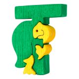 Dřevěné hračky Fauna Abeceda písmenko T želva