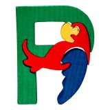 Dřevěné hračky Fauna Abeceda písmeno P papoušek