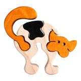 Dřevěné hračky Fauna Dřevěné vkládací puzzle z masivu malá kočka