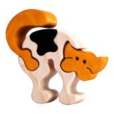 Dřevěné hračky Fauna Dřevěné vkládací puzzle z masivu malá kočka