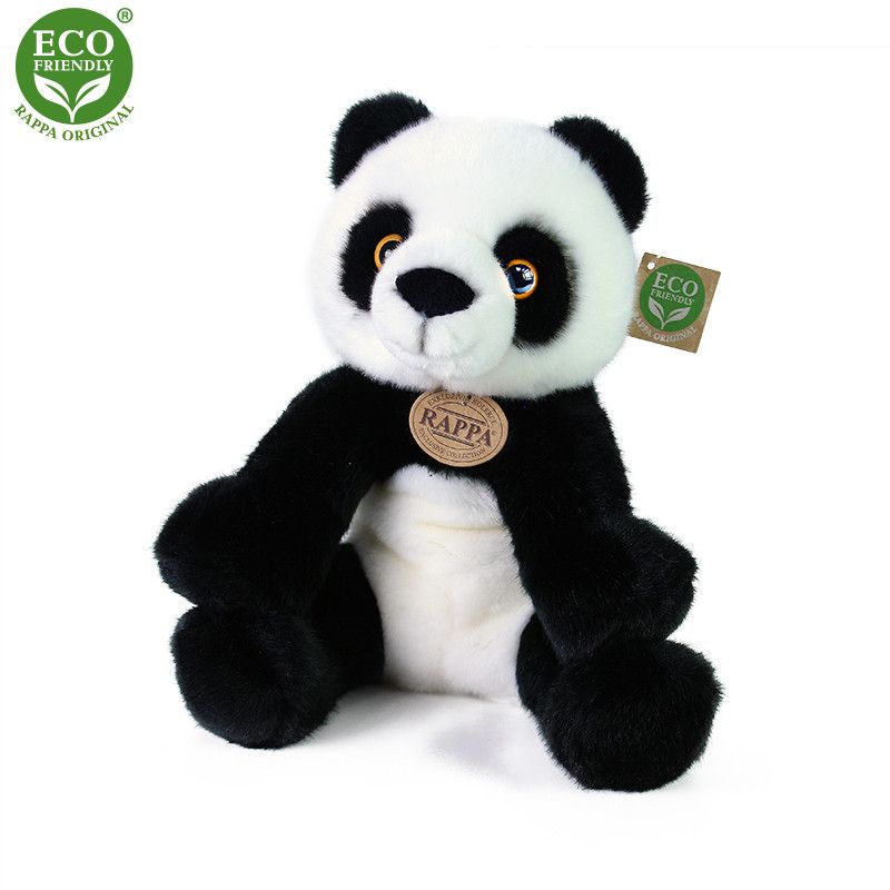 Dřevěné hračky Rappa Plyšová panda sedící 27 cm ECO-FRIENDLY