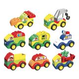 Dřevěné hračky L-W Toys Junior kostky Auta 62 ks