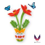 Dřevěné hračky PEXI Origami 3D - Květiny