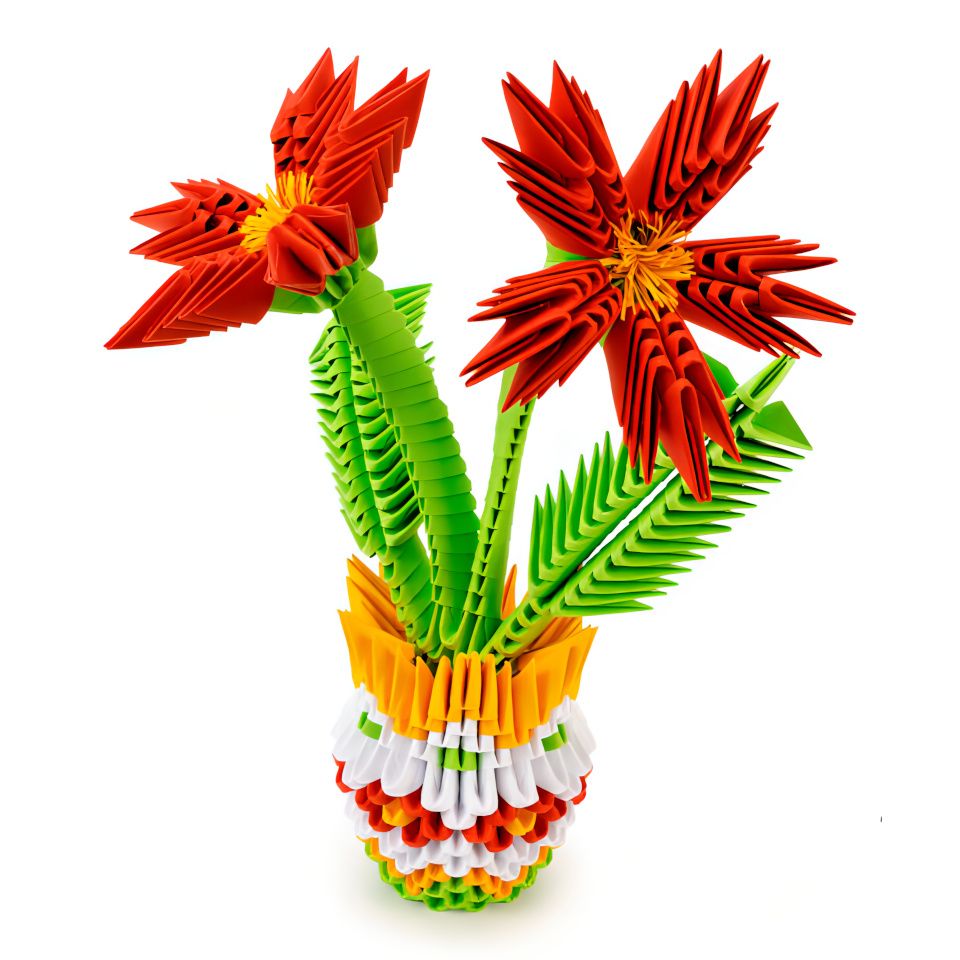 Dřevěné hračky PEXI Origami 3D - Květiny